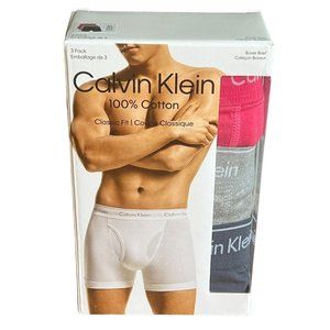 Calvin Klein Men's Underwear Boxer Briefs 100% Cotton Classic Fit Size XL 3-Pack